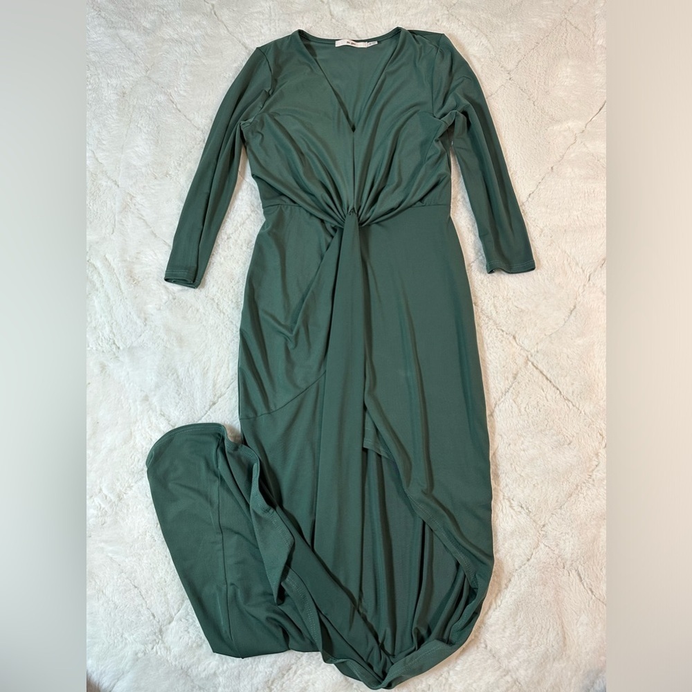 Mi Ami women’s small front gather dress green - Picture 1 of 4